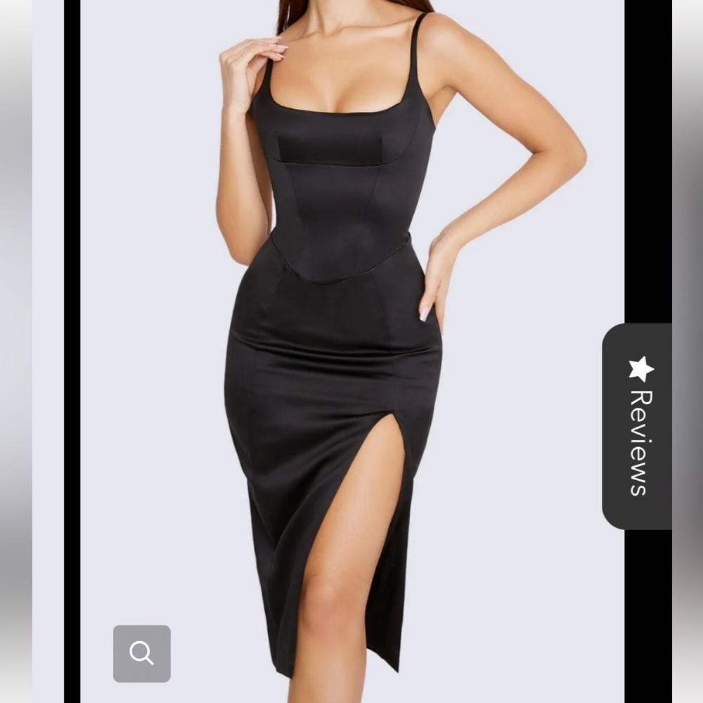 Perfect Corset NY Alley dress in black satin